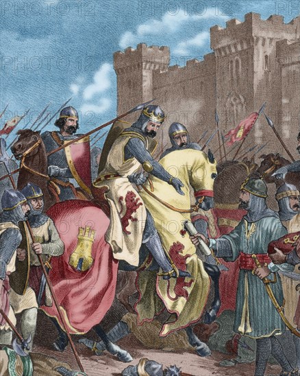 Triumphal entry of Ferdinand III in Seville after the surrender of the city.