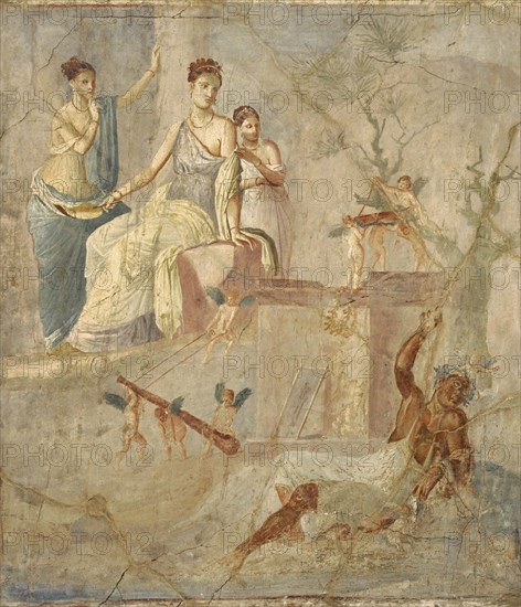 Roman fresco depicting Heracle and Omphale.