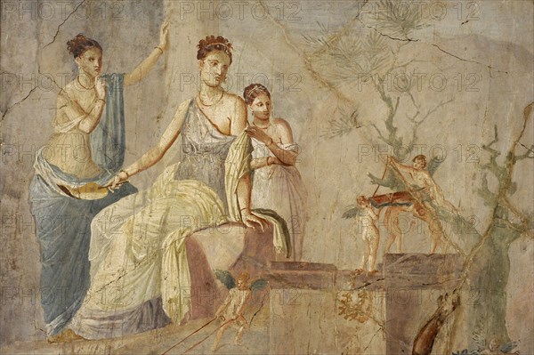 Roman fresco depicting Heracle and Omphale.