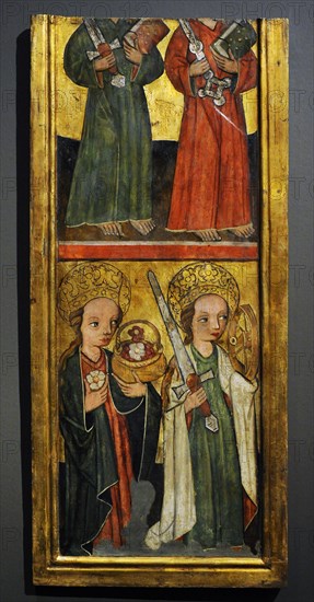 Saint Peter, Saint Paul, Saint Dorothy and Saint Catherine.