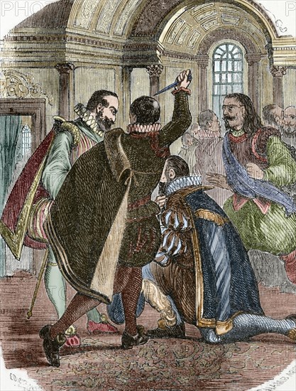 Attempt to assassinate king Henry IV of France by Jean Chatel on December 1594.