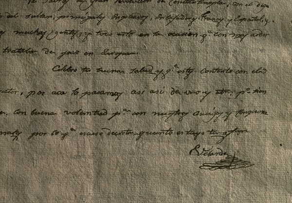 Pedro Velarde y Santillan (1779-1808). Spanish captain. Sign manual.
