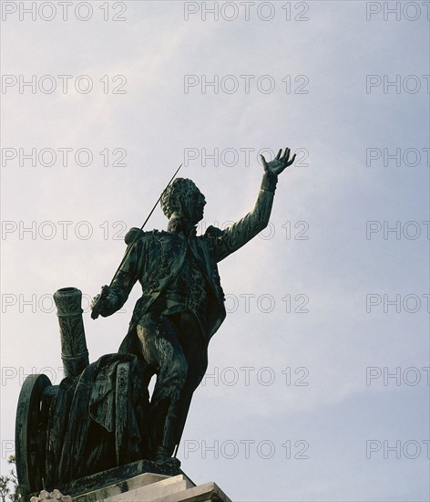 Pedro Velarde y Santillan (1779-1808). Spanish captain. Monument by Elias Martin, 1864. Santander. Spain.