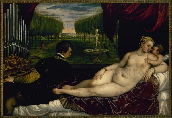 Venus with an Organist and Cupid.