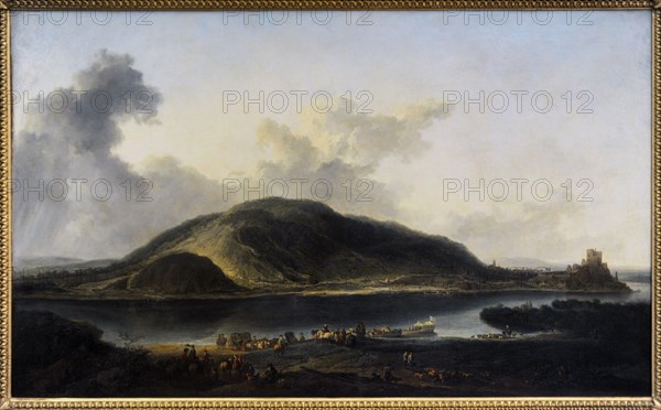 Landscape with castle Devin at the outfall of the Morava into the Danube.