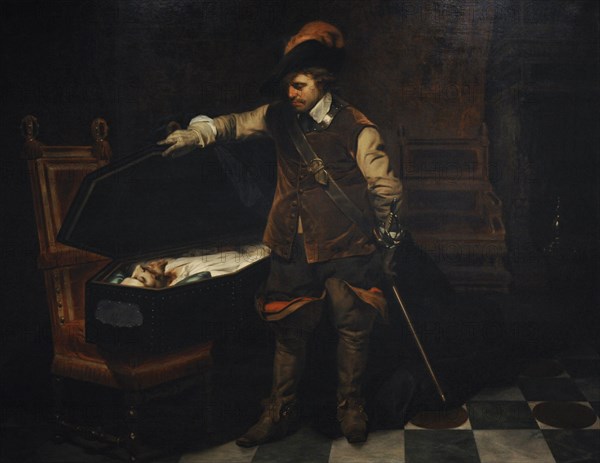 Cromwell before the coffin of Charles I.
