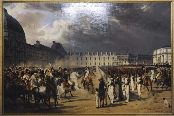 Invalid Handing a Petition to Napoleon at the Parade in the Court of the Tuileries Palace.