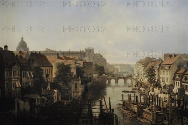 View of the Lange Brucke from the Spree.