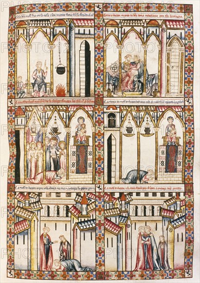 Canticles of Holy Mary. Codice of El Escorial. Written in Galician-Portuguese. Reign of Alfonso X. 13th century Miniature. Christian castle siege.