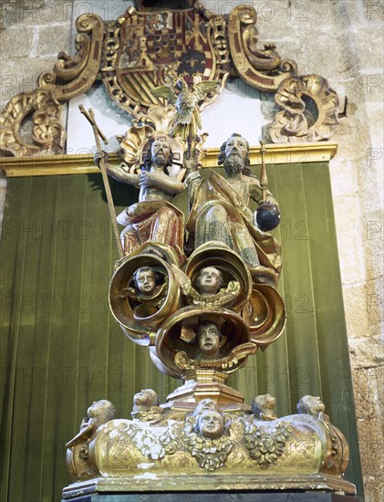 Holy Trinity. Sculpture. Church of James. Betanzos. Galicia. Spain.