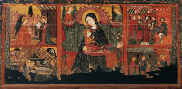 Altarpiece of Bellver de Cerdanya. Painted wood. 14th C., by workshop of Seu D'Urgell.