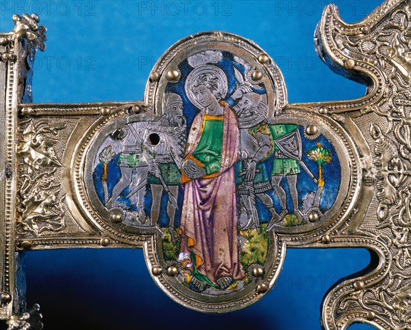 Processional cross of St Eulalia by Francesc Vilardell. 1383. Gothic. Detail St. Eulalia.