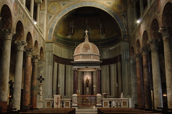 Church of Saint Agnes Outside the Walls. Altar and apse.