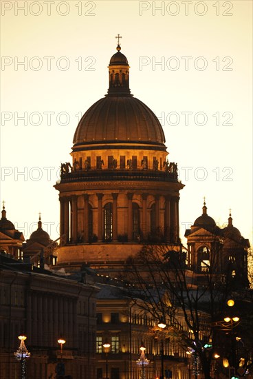 View at dusk Saint Isaac's Cathedral.