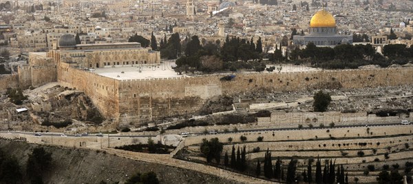 Al-Aqsa Mosque, Dome of the Rock, and Herodian walls.