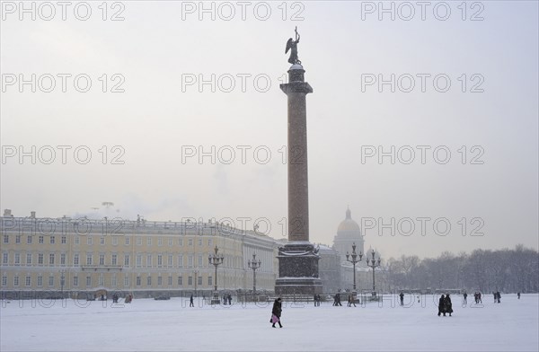 Alexander column in the Palace Square.