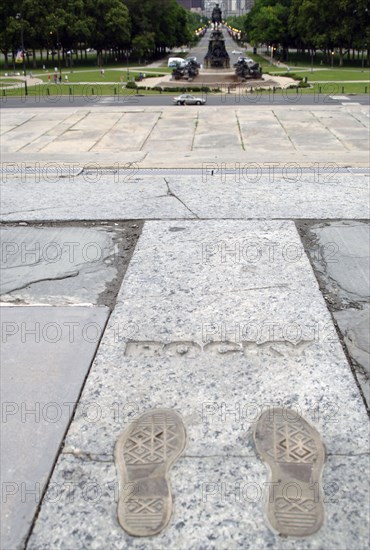 Rocky Steps monument. Footprint.