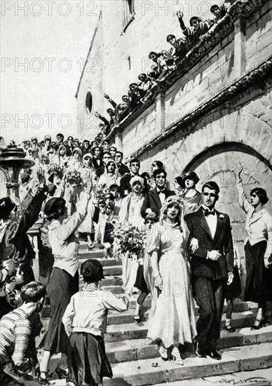 Wedding celebration of various Italian couples.