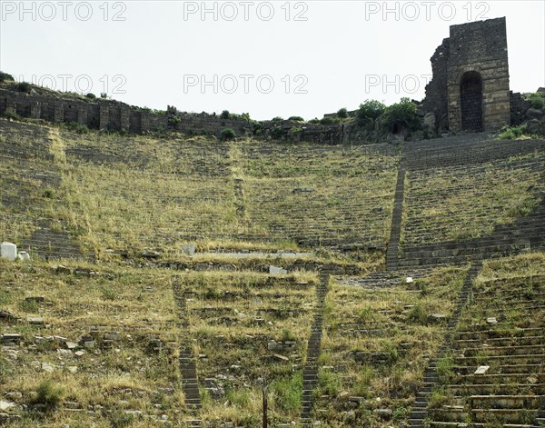 Turkey, Pergamon. Theatre. Cavea.