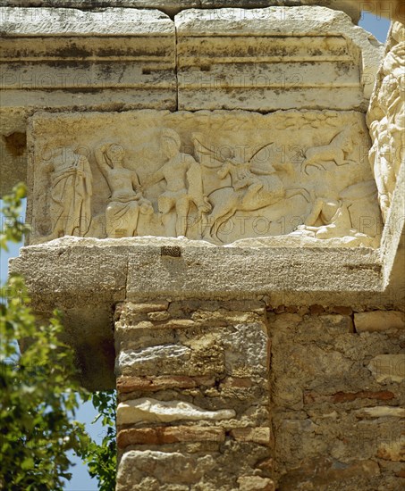 Turkey. Ephesus.  Temple of Hadrian. 2nd century. Frieze reliefs.