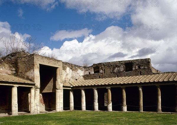 The palaestra colonnade of the Stabian Baths.