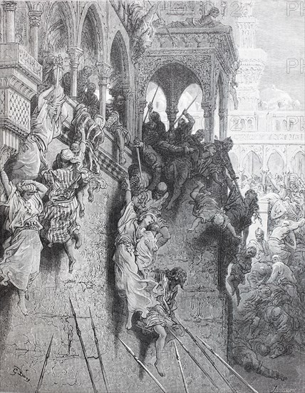 The massacre at the Siege of Antioch took place during the First Crusade in 1097 and 1098  /  Das Massaker an der Belagerung von Antiochia fand während des Ersten Kreuzzugs in den Jahren 1097 und 1098 statt