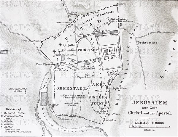 map of Jerusalem at the time of Jesus Christ