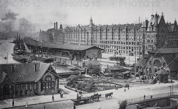 Warehouses in the new free port in Speicherstadt