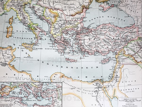 a historical map of the Byzantine Empire in the year 1000