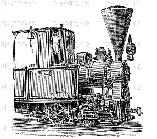 Transportable Dampflokomotive aus Leipzig