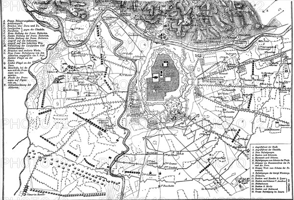 Plan of siege. War of Spanish Succession