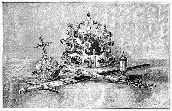 The coronation insignia of Bohemia in the 14th century