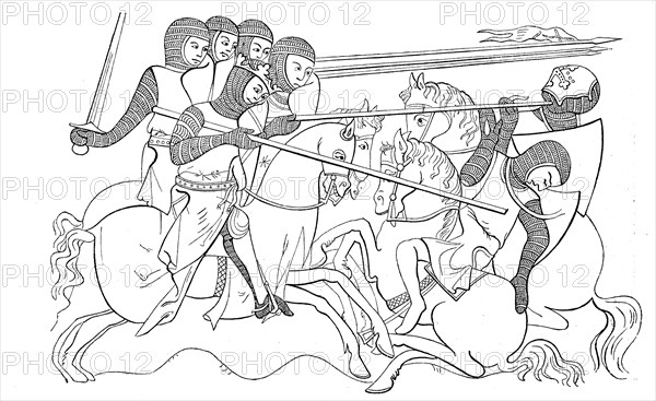 Battle scene at the end of the 13th century