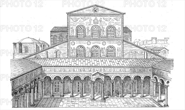 The ancient Basilica of Saint Peter according to its presumed original form