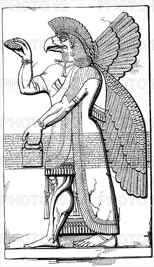Babylonian good deity god in blessing position