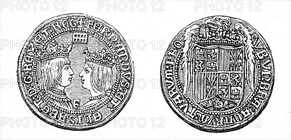 Gold doubloons by Ferdinand and Isabella