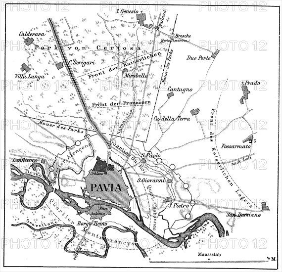 Plan of the Battle of Pavia