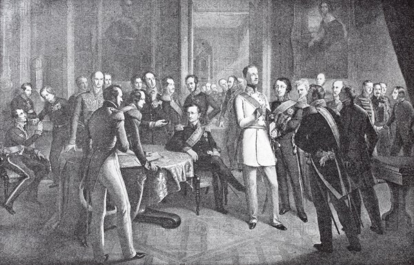 first meeting of the members of the Dresden conference in the Brühlsche Palais 1850