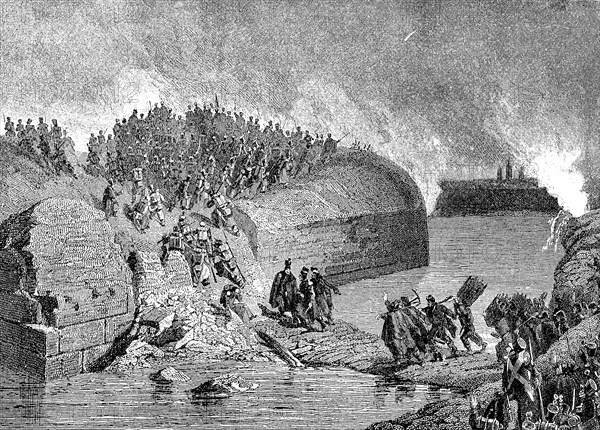 Storming of the bezel St. Laurent of Antwerp on December 14