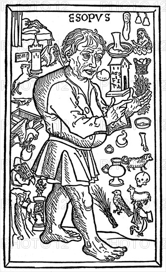 Aesop. From the book and the life of the very famous fabulist Aesopi  /  Aesop. Aus dem Buch und Leben des hochberuehmten Fabeldichters Aesopi