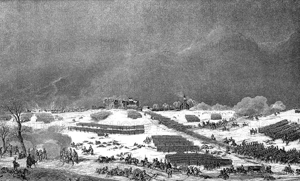 The Battle of Eylau was a military conflict between the Russian army under the command of Levin Bennigsen and the French Grande Armée under the command of Napoleon Bonaparte in 1807. It lasted from February 7 to 9 / Die Schlacht bei Preussisch Eylau war eine militaerische Auseinandersetzung zwischen der russischen Armee unter dem Kommando von Levin von Bennigsen und der franzoesischen Grande Armée unter dem Kommando von Napoléon Bonaparte im Jahr 1807. Sie dauerte vom 7. bis 9. Februar