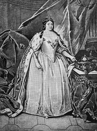 Anna Ivanovna (. * February 7, 1693; † 28 October 1740) was Empress of Russia from 1730 to 1740  /  Anna Iwanowna (*7. Februar 1693; † 28. Oktober 1740) war Kaiserin von Russland von 1730 bis 1740