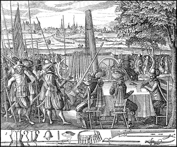 Recruitment and equipment of soldiers at the time of the Thirty Years War