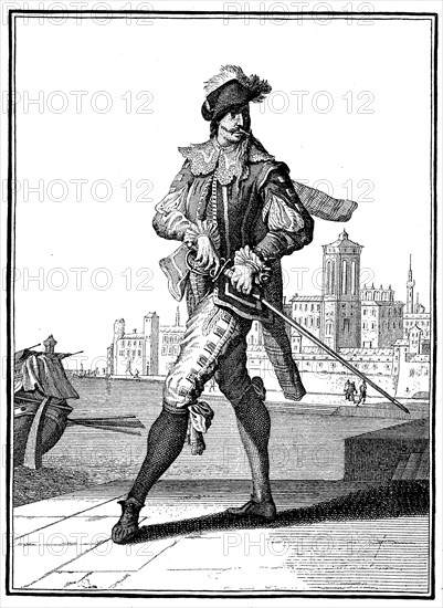 Spanish officer in uniform to 1705