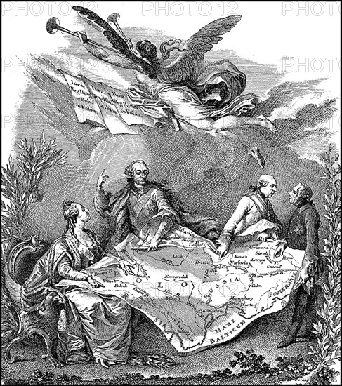Poland's position in 1773 after the first partition of Poland / Die Lage Polens im Jahre 1773 nach der ersten Teilung von Polen