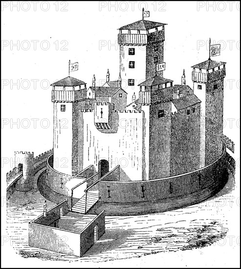 A French feudal castle in the 14th century