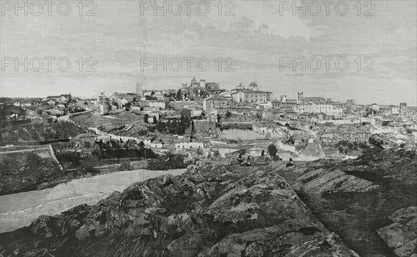 Spain, Extremadura, Cáceres, Panoramic view of the city