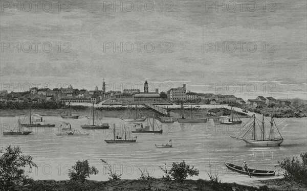 Mexico, Tampico, View of the city's port