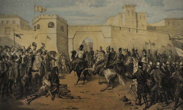 War of Africa, Entrance of the Spanish troops in Tetouan, February 6, 1860
