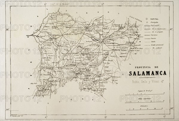 Spain, Map of the province of Salamanca